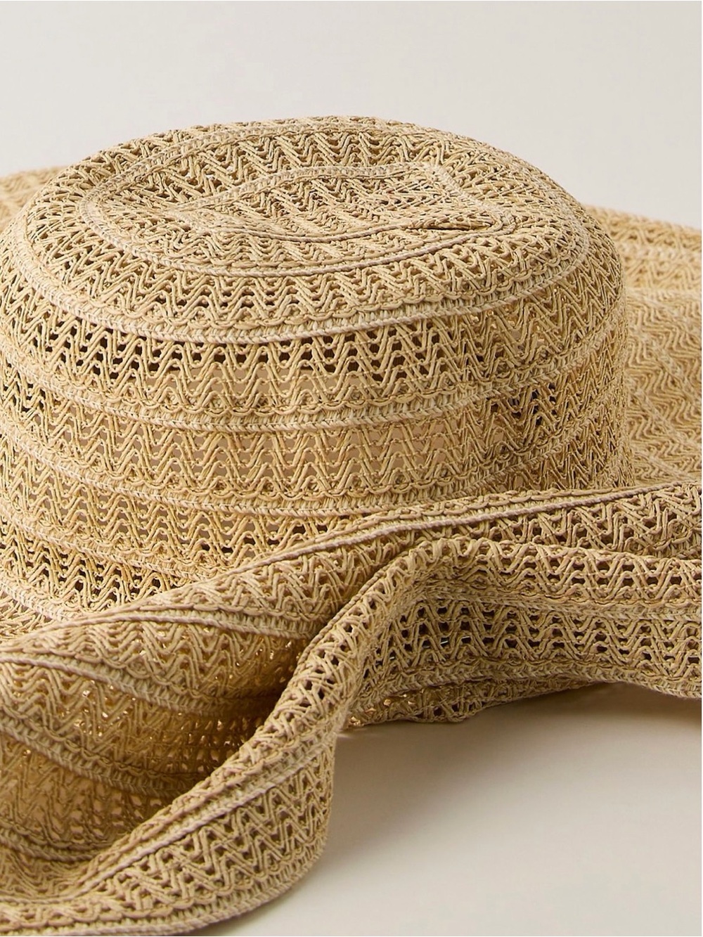 NWT Free People On Holiday Natural Wide Brim Floppy Sun Hat - Picture 3 of 3